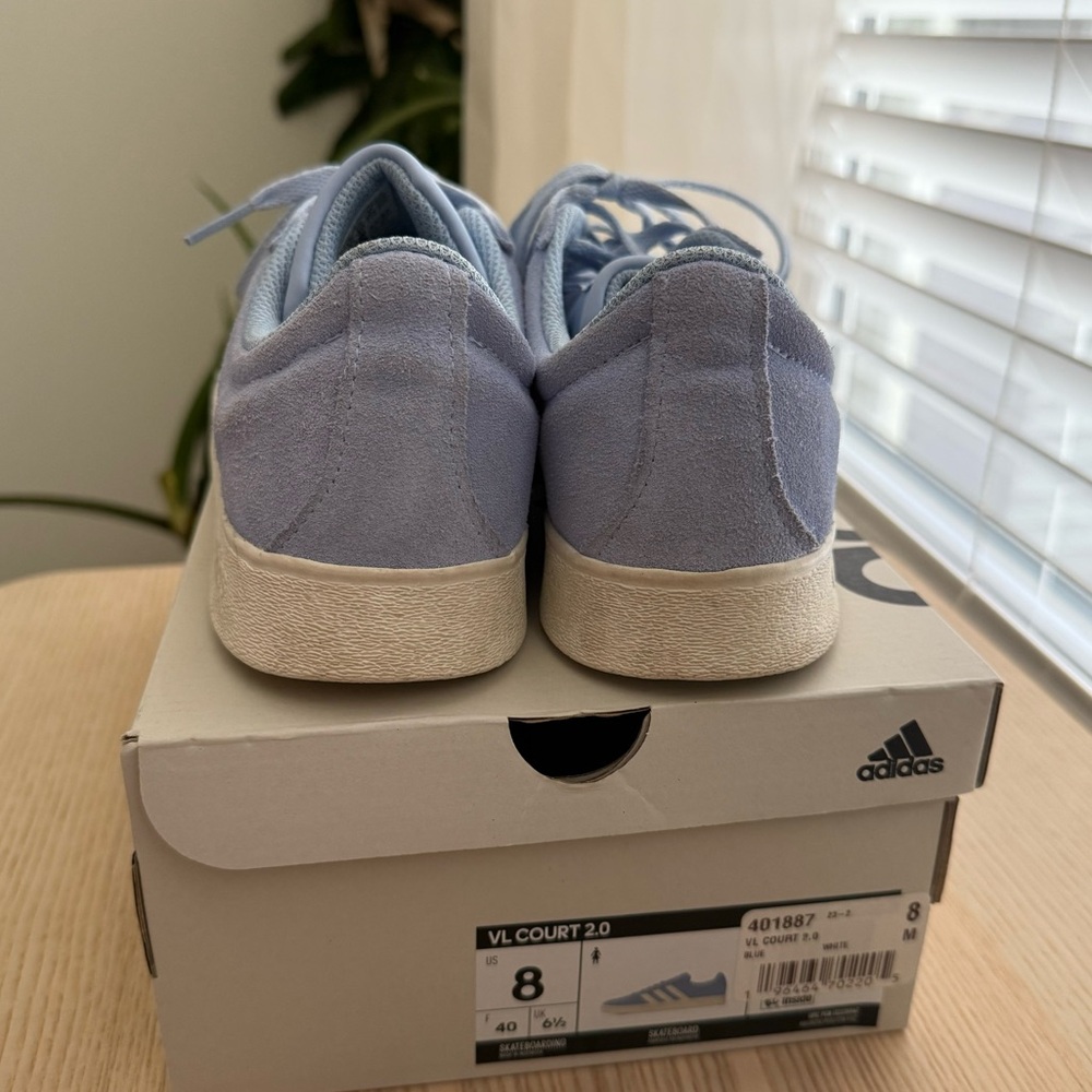 adidas Women’s Light Blue and White Sneakers - Picture 6 of 7